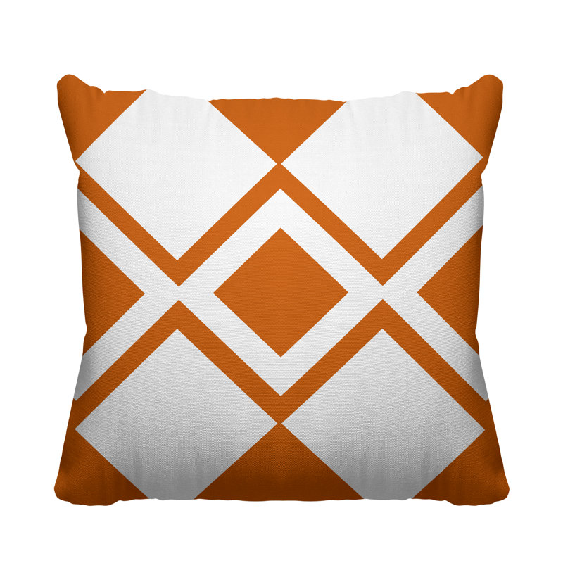 Coussin décoratif intérieur / extérieur Halsey Loop, L 15 po x H 15 po, Orange