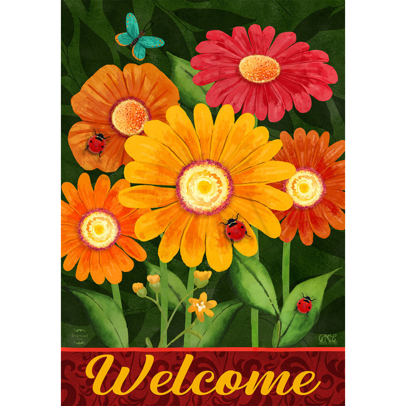 Drapeau de jardin coloré marguerites