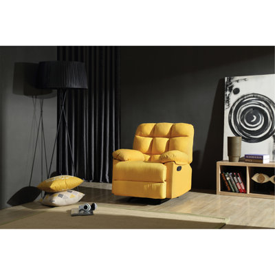 Fauteuil inclinable moderne jaune avec accoudoirs rembourrés