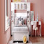 Lit en bois avec armoire et tablette tout-en-un