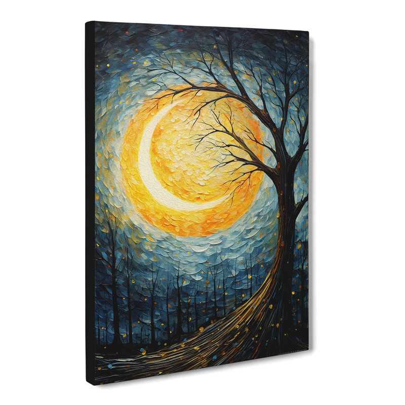Moon Impressionism Art - Wrapped Canvas, 50cm H x 35cm W x 3cm D