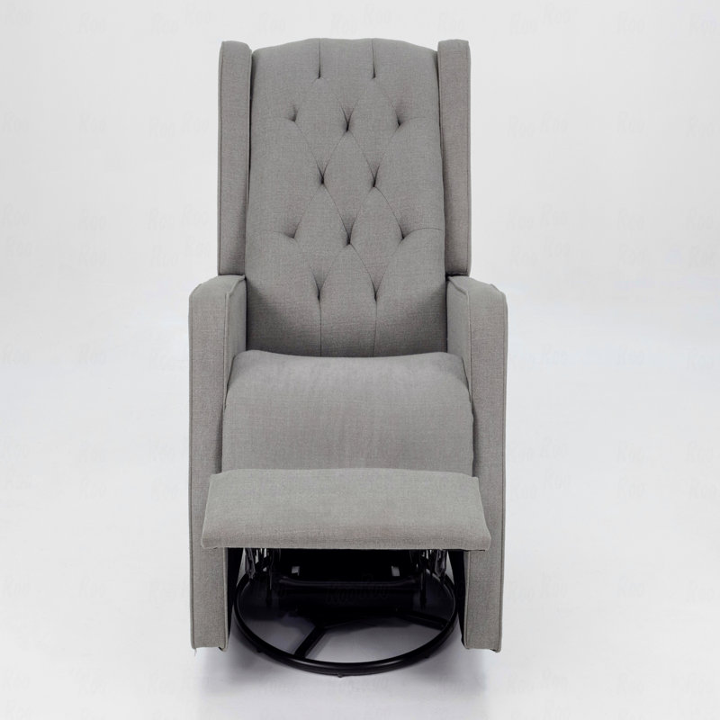 Swivel Glider With Recliner Function, Gray