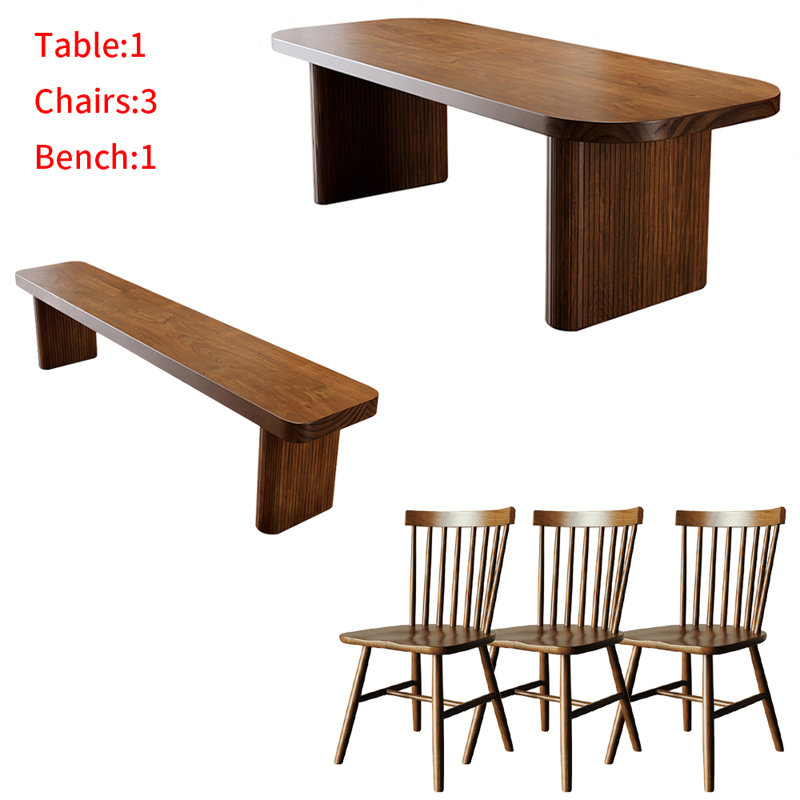 Table de salle à manger Trelan, H 29,5 po x L 86,6 po x l 31,4 po