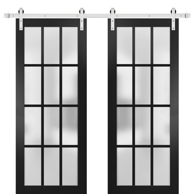 Felicia Frosted Glass Barn Doors