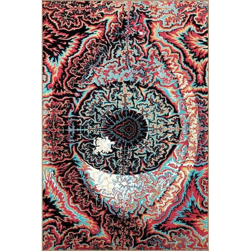 Multicolored Surrealist Design Abstract Eye Patterned Modern Decorative Carpet, Rectangle 2'4" x 4'