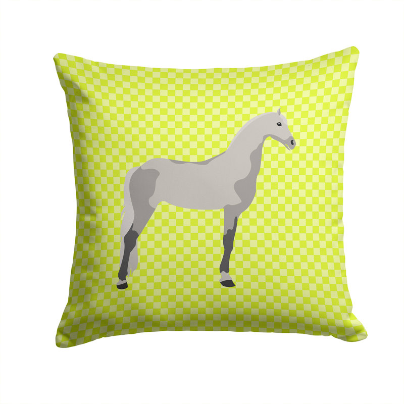 Coussin extérieur en tissu à contrôle cheval, Vert, 14 po x 14 po
