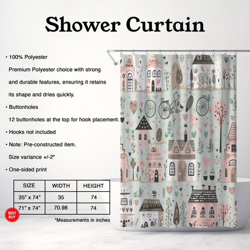Boho Abode - Premium Shower Curtain, 74"H x 71"W