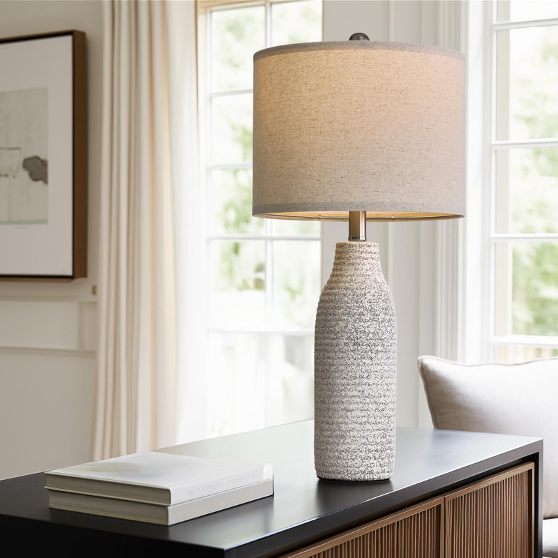 Lampe de table en céramique pour la chambre à coucher et le salon, conception à interrupteur rotatif moderne, élégante et peu encombrante