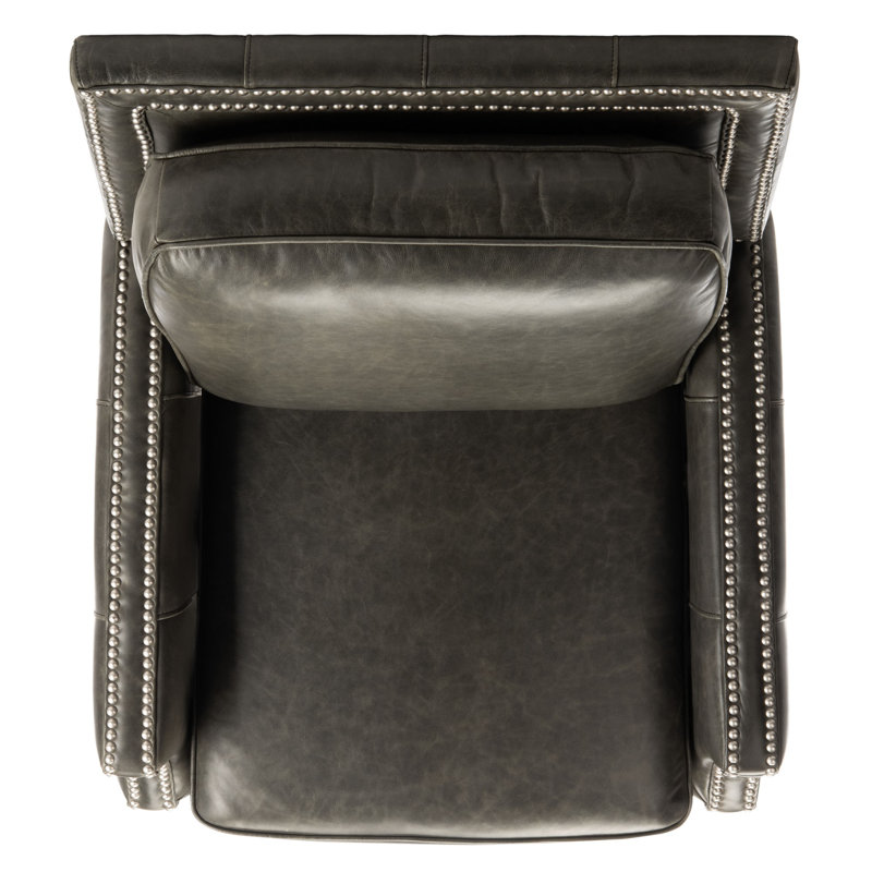 Couture Leather Recliner, Trends Aged Black Genuine Leather