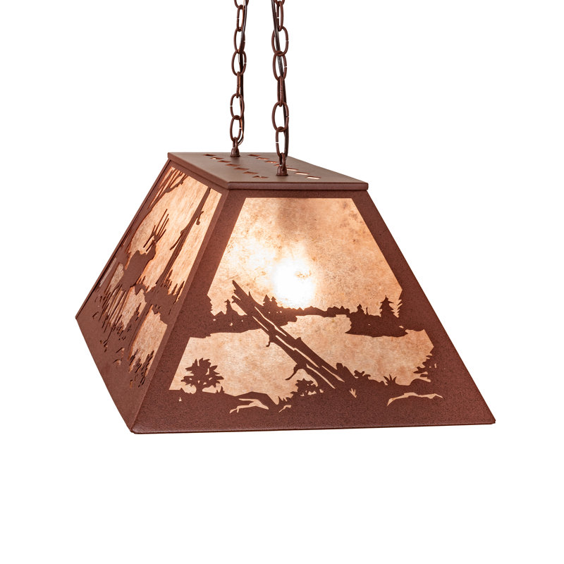 6 - Light Pendant, Rust, 44" H x 33" W x 17.25" D, Silver Mica