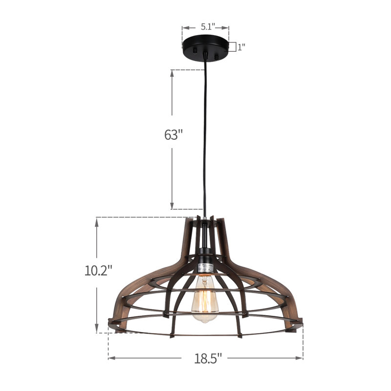 Luminaire suspendu en forme de dôme unique à 1 lumière Narmin