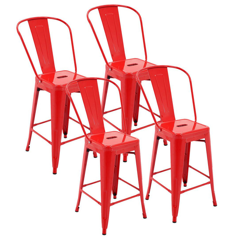 Tabouret de bar Wyatt, Rouge