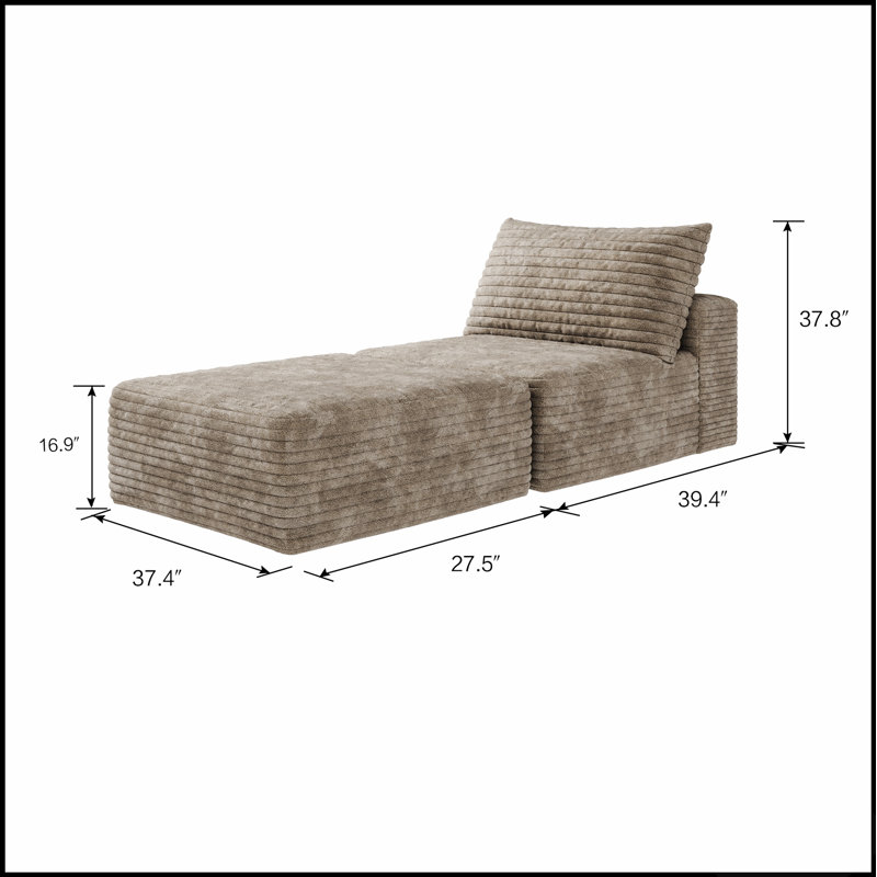 Canapé-lit convertible polyvalent avec coussin et dossier pour un confort et une flexibilité ultimes, Chameau