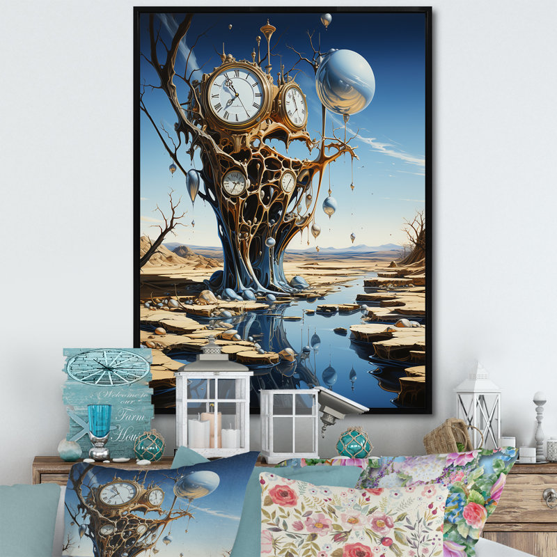 Chef-d'œuvre de la persistance de la mémoire, surréalisme IV - décoration murale abstraite, H 40 po x l 30 po x P 1,5 po