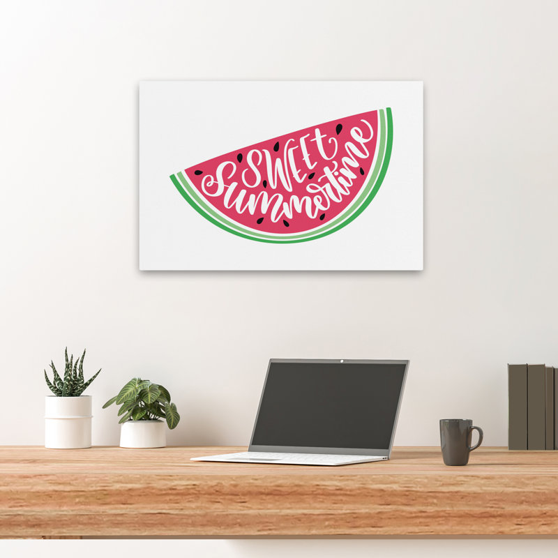 Sweet Summertime - Art contemporain typographique «Sweet Summertime», H 16 po x l 24 po