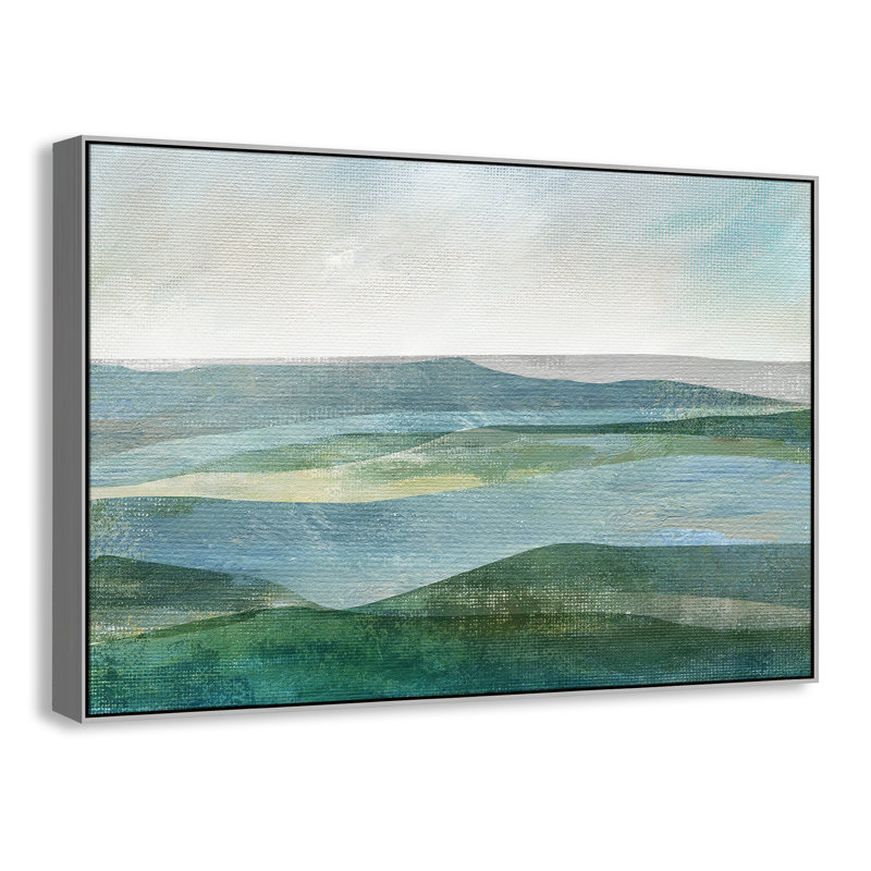 «River Valley» par Nan - reproduction d'art, Toile avec cadre argenté, H 41,5 po x l 61,5 po x P 2 po