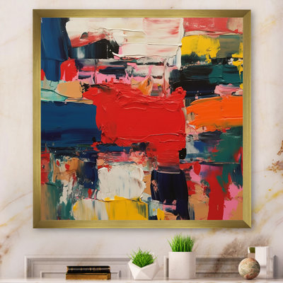 Red Blue Cubist Fusion