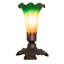 7" High Amber/Green Pond Lily Accent Lamp