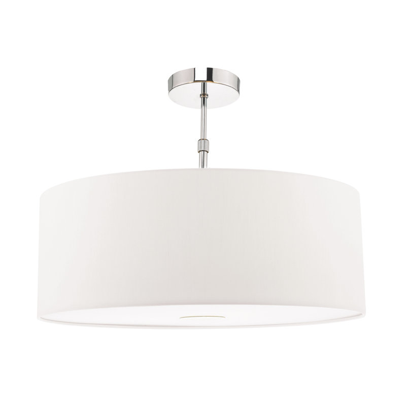 Desiree 22cm H Faux Silk Drum Pendant Shade ( Screw On ), White