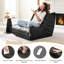 Fauteuil à billes Giant Bean Bag, canapé en mousse à mémoire de forme pour adultes. Noir, simple