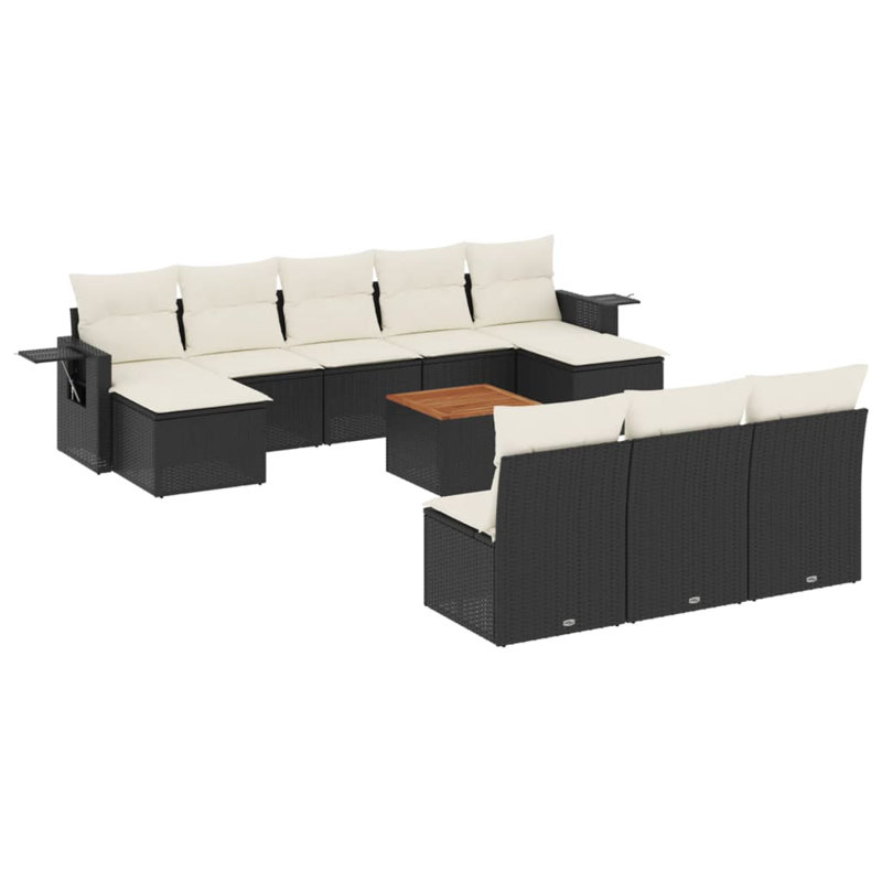 Vidaxl Garden Sofa Set Black