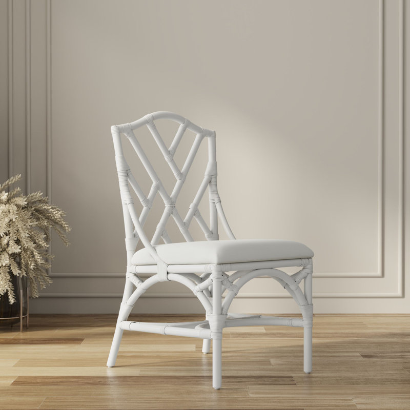 Alderson 20'' H Cotton Upholstered Side Chair, White