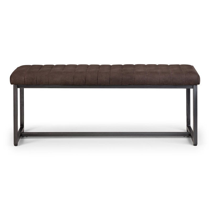 Armor Faux Leather Upholstered Bench, Grey