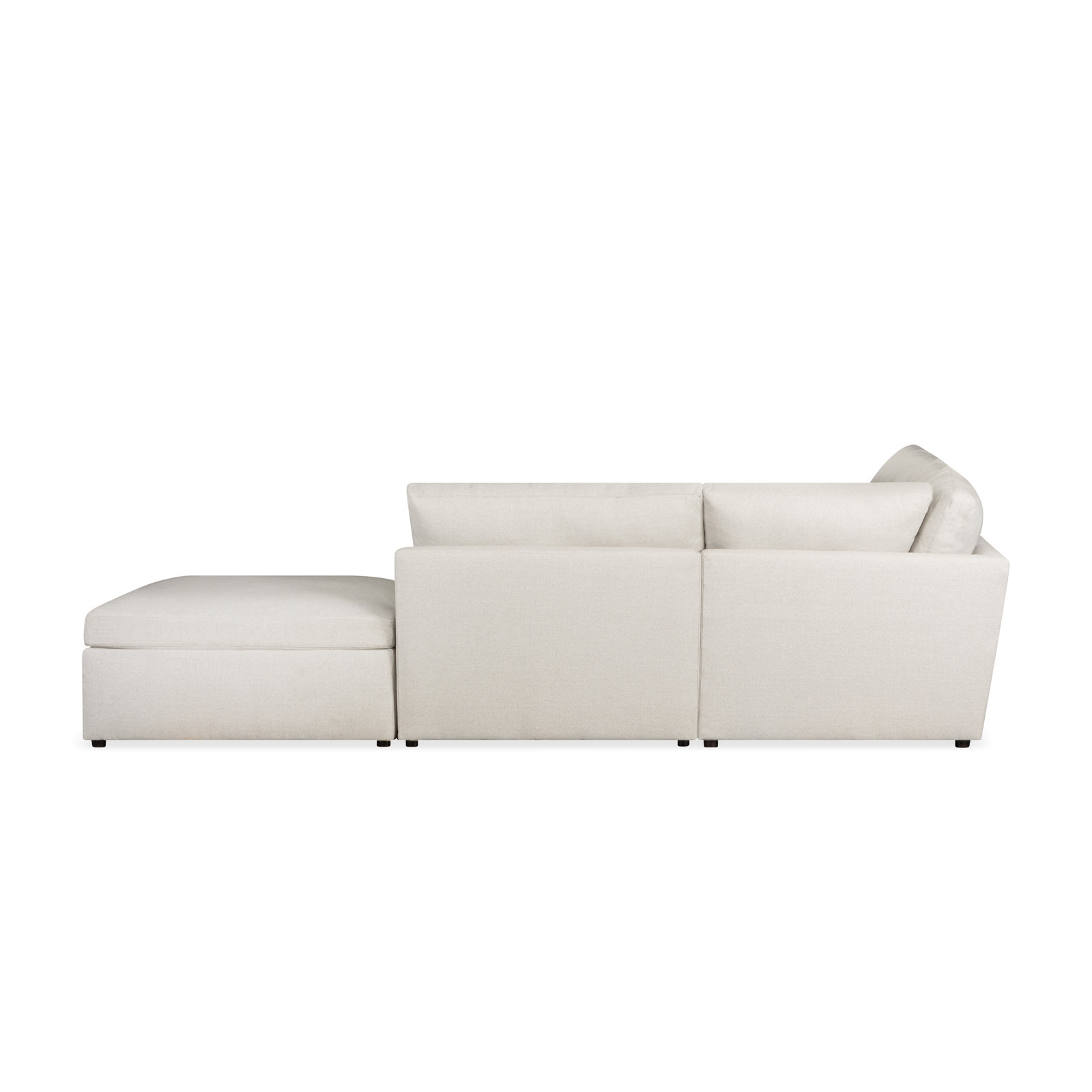 Essex Chaise Sectional, Macarena Light Gray Basketweave Fabric, Right Hand Facing