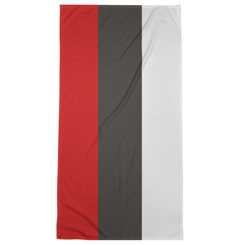 Cotton Blend Bath Towel, Red/Pewter/Dark Gray