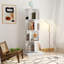 Bibliothèque rotative à 4 niveaux, bibliothèque rotative empilable à 360 °, support de rangement sur pied pour le bureau de la chambre à coucher, blanc
