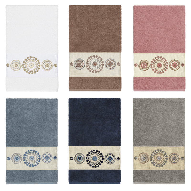 Serviette de bain en coton turc Isabelle, Thé rose
