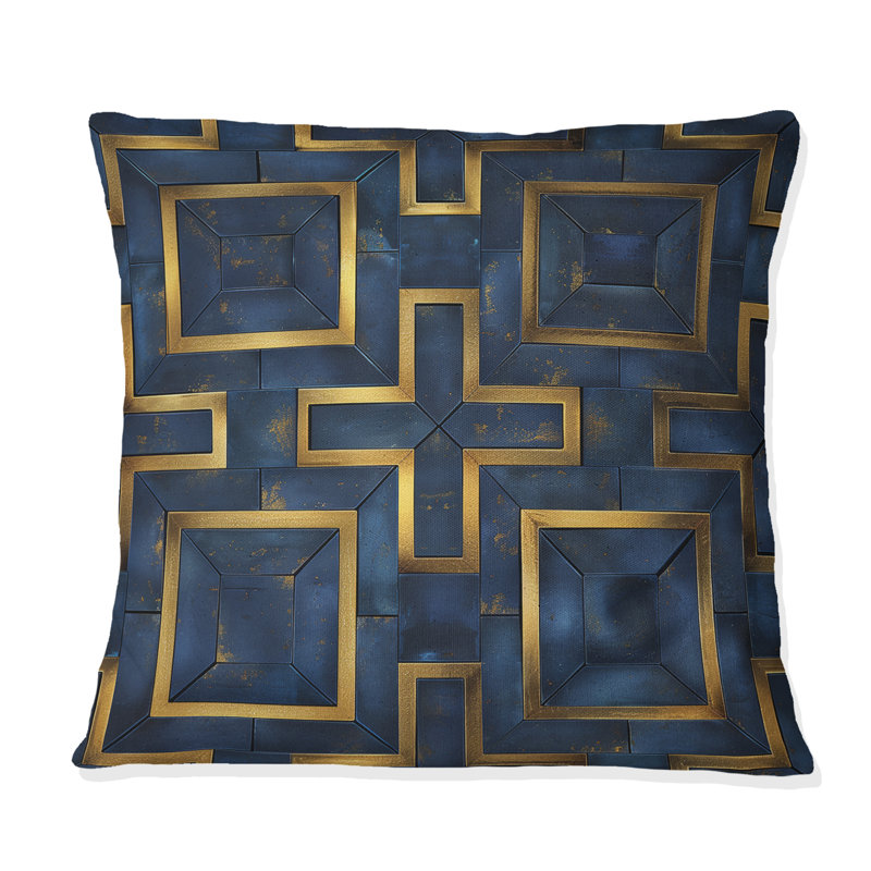Coussin décoratif doré Mid-Century Maze Glam - Mid-Century, H 16 po x l 16 po