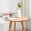 Table de bout ronde - Petite table de bout Table d'appoint Table de chevet Table de chevet pour salon, chambre à coucher et balcon, 100% bois de chêne massif naturel facile à assembler-827460057
