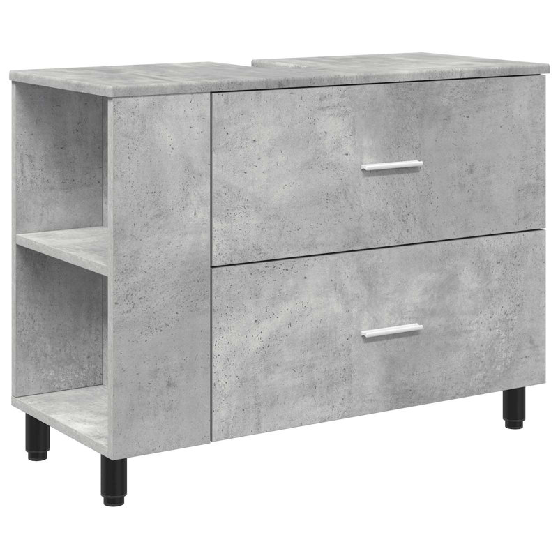 80cm Bathroom Vanity Base Only, Concrete Grey