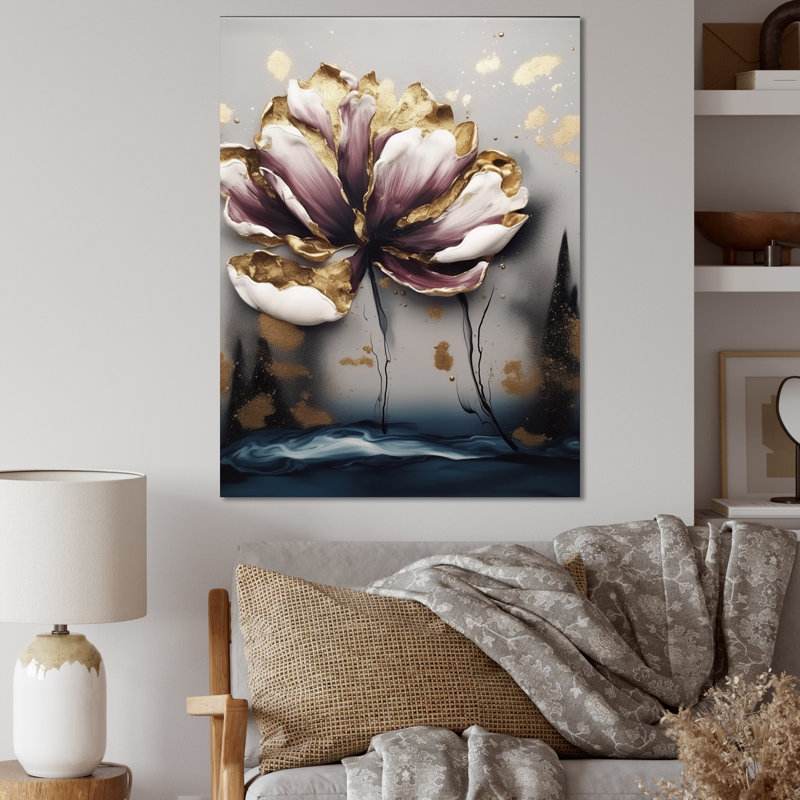 Tapisserie mauve violette II - reproduction, H 20 po x l 12 po x P 1 po, Toile tendue