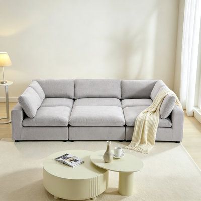 Canapé modulaire avec repose-pieds en chenille de l 115,8 po Ericah
