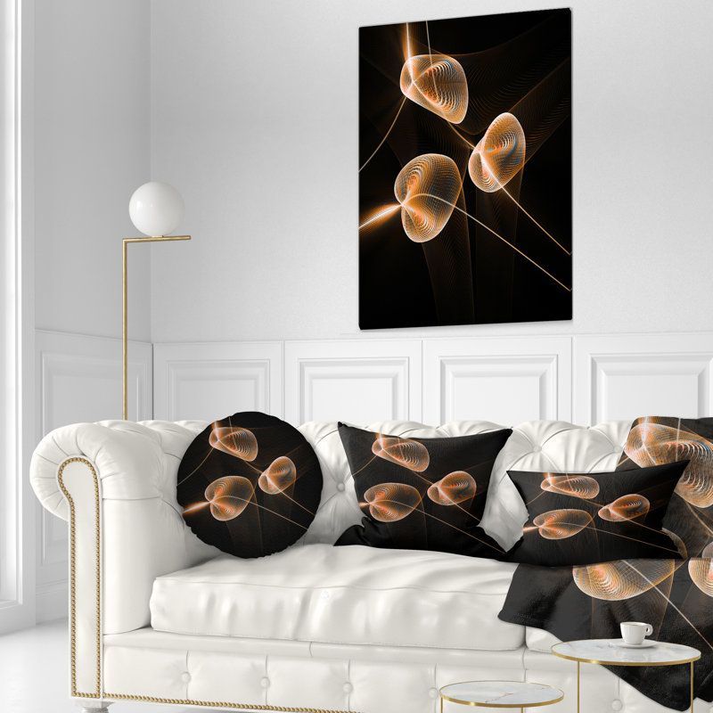 Orchidées roses fractales - Coussin décoratif à imprimé floral