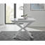 Eubanks Modern High Gloss Extendable Dining Table Set with x4 Luxury Faux Leather Dining Chairs-1482552394