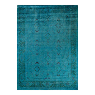 Tapis sarcelle 12 pi 9 po x 9 pi 2 po Holler One-of-a-Kind Holler