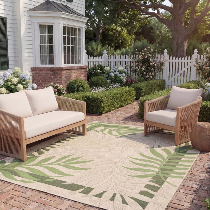 Lueck Performance Floral Indoor/Outdoor Area Rug, Rectangle 8' x 11'