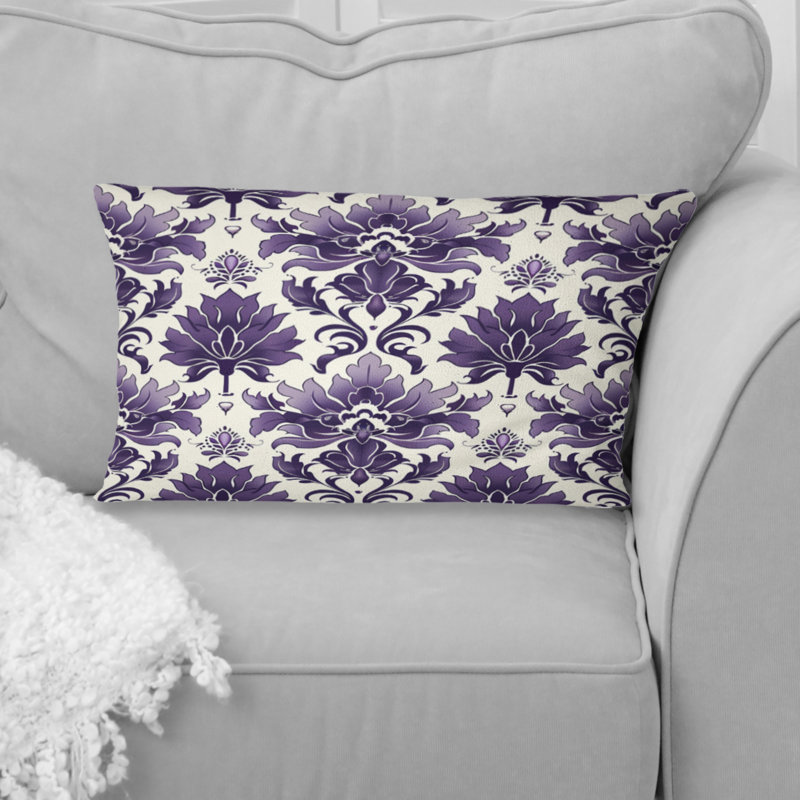 Coussin lombaire mauve damassé Elegance VI - Modern
