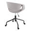 Chaise de travail en métal noir et tissu gris