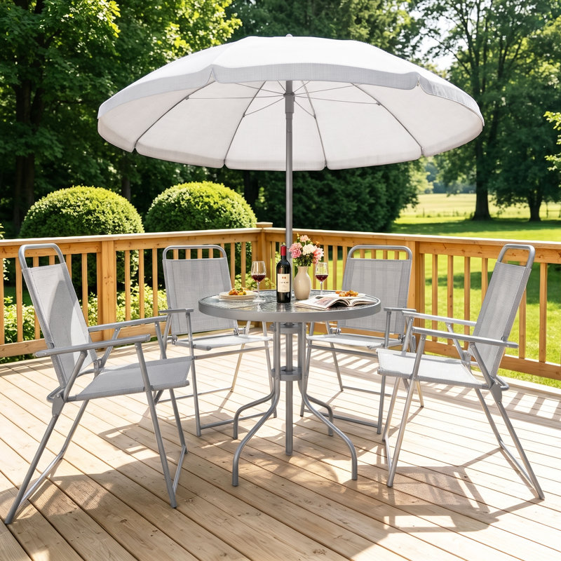 Ensemble de conversation pour 4 personnes, White