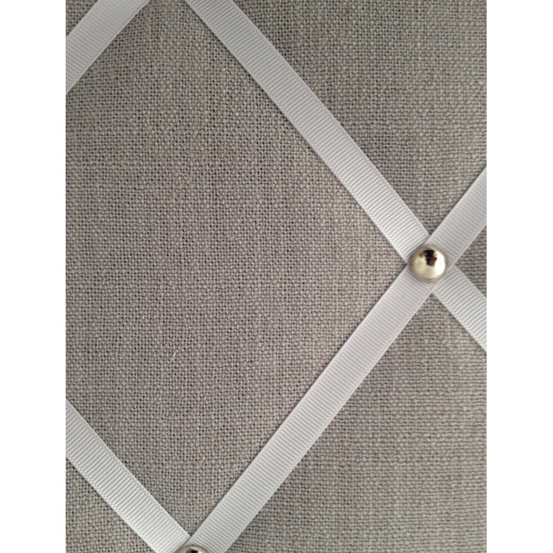 Fabric Covered, 48cm H x 28cm W, Light Grey/Chrome