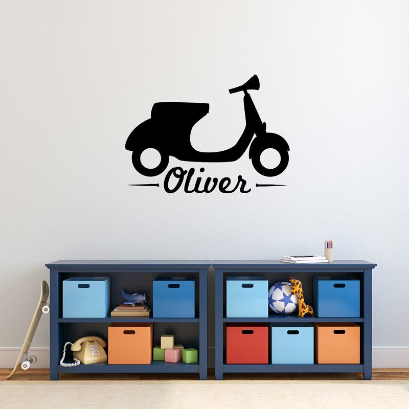 Adhésif décoratif scooter, Noir, Oui