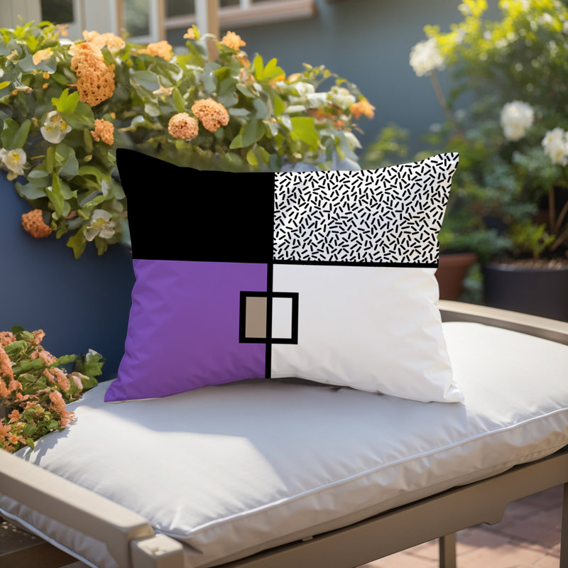Coussin lombaire réversible intérieur / extérieur Looma, Rectangle H 14 po x l 20 po, Mauve