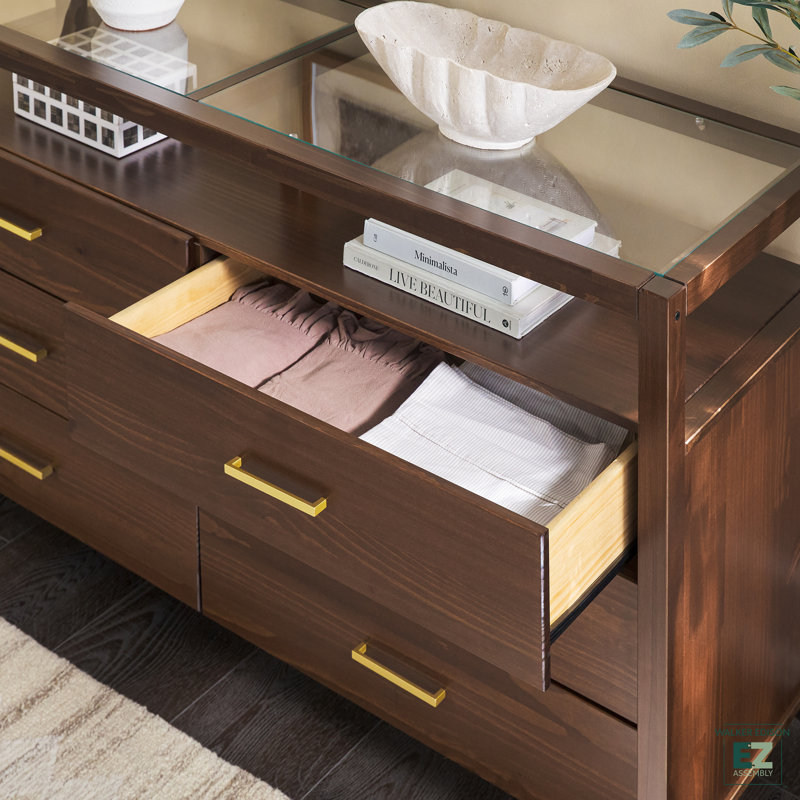 Commode 6 tiroirs EZ, Noyer
