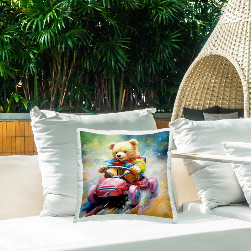 Abstract Indoor/Outdoor Throw Pillow