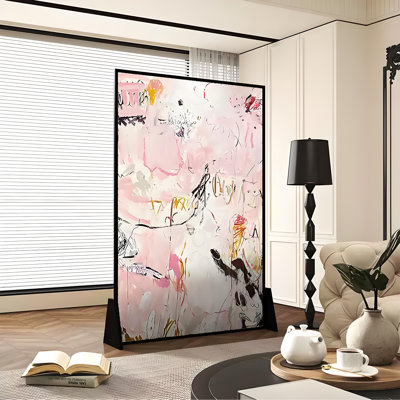 Pink Abstract Panel Screen