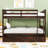 Full Over Full Wood Bunk Bed With Trundle And Ladder